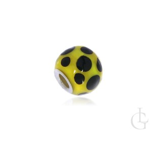 Charms przywieszka do bransoletki modułwej srbro pr.0,925 korslik żółty w czarne kropki